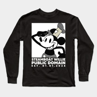 Steamboat Willie. Public Domain Est. 01.01.2024 - 3 Long Sleeve T-Shirt